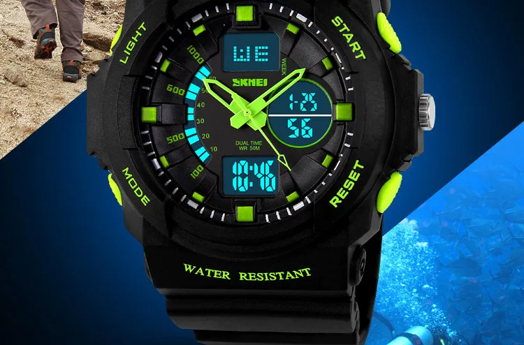 SKMEI Спорт на открытом воздухе для детей часы 5bar Водонепроницаемый ударопрочные часы многофункциональные детские резиновые ручные часы montre enfant 0955