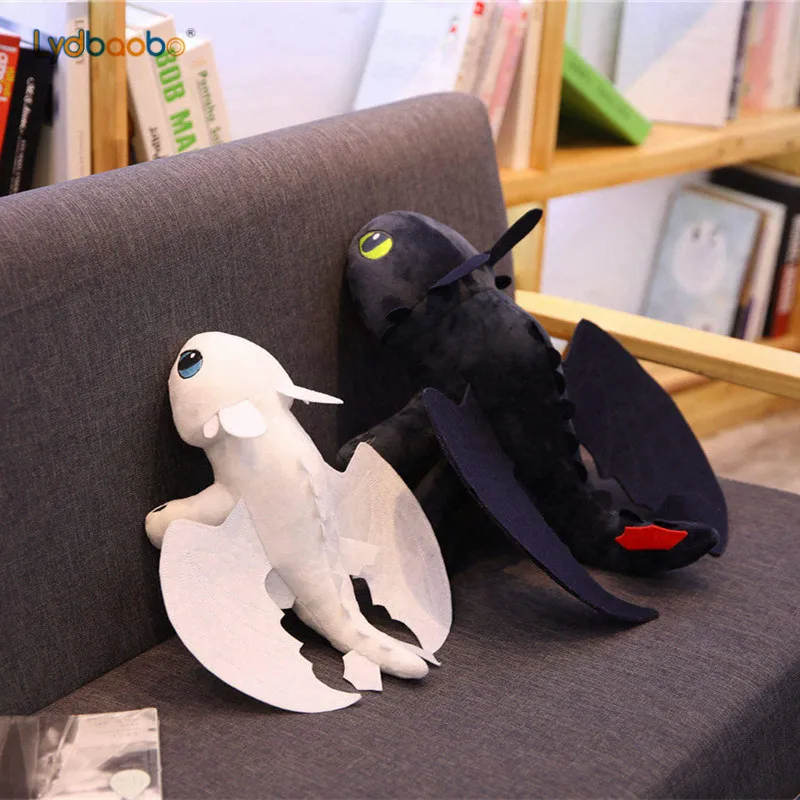 60cm Giant How To Train Your Dragon 3 Plush Toy Toothless Light Fury/Night Fury Stuffed Plush Doll Gift for Kids Birthday