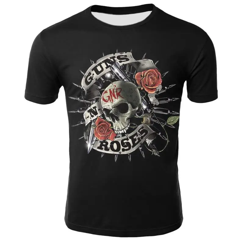 T9 Roses And guns футболка для мужчин/женщин крутая 3D футболка с короткими рукавами для мужчин пистолеты N Roses Топ Распродажа одежды мужская футболка Прямая поставка - Цвет: T9