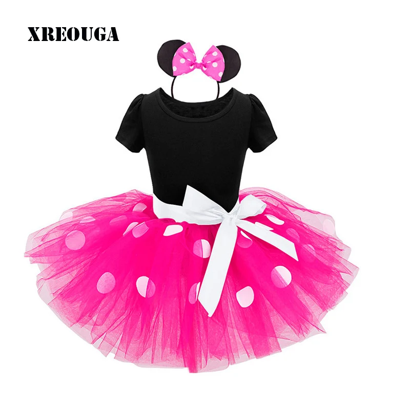 Летнее платье принцессы для маленькой девочки повязка на голову в горошек с