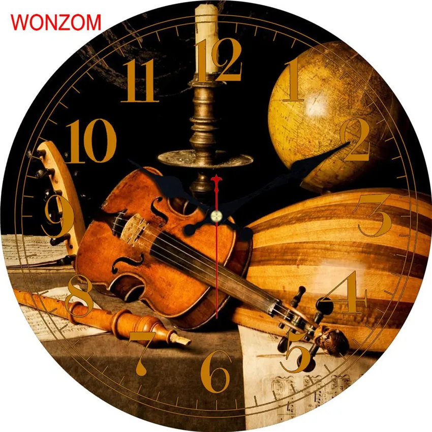 Современные большие настенные часы WONZOM в виде кофейных зерен бесшумные для