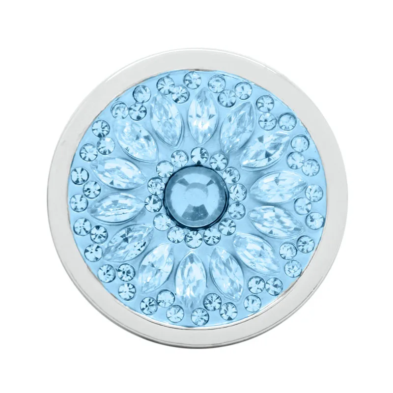 DIY ювелирные изделия блестящий Шампанский кристалл сплав монета сменный диск 33