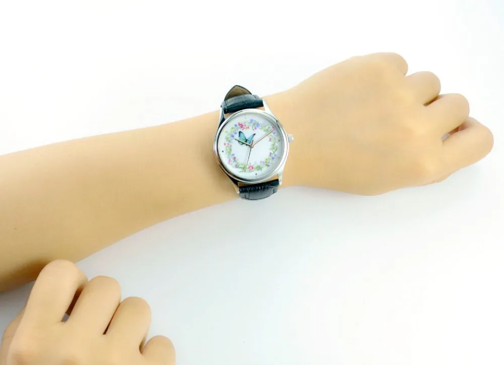 Женские часы с цветами и бабочками женские Бесплатная доставка по всему миру |