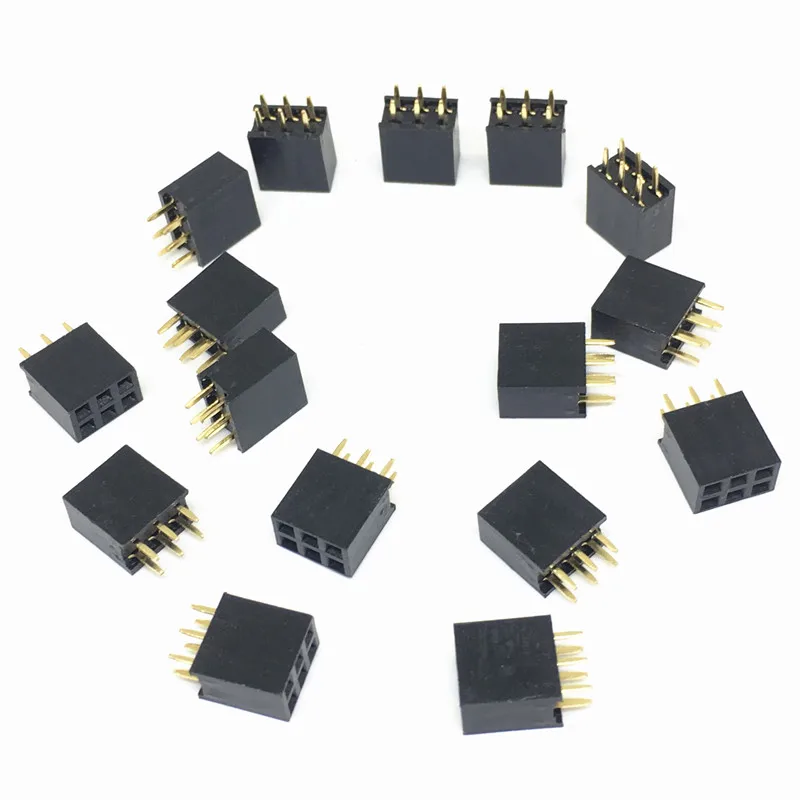 20 шт. 2X3 Pin 6P 2,54 мм Двухрядные женские прямые заголовки шаг гнездо контактный полосы