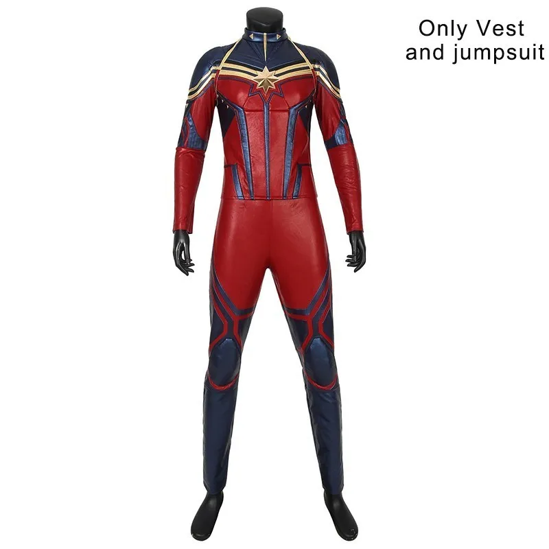 Only vest jumsuit Мстители 4 эндшпиль капитан Марвел Косплей мисс Марвел Карол костюм кары Дэнверс фильм комбинезон героиня Хэллоуин только маска жилет сапоги - Цвет: Only vest jumsuit