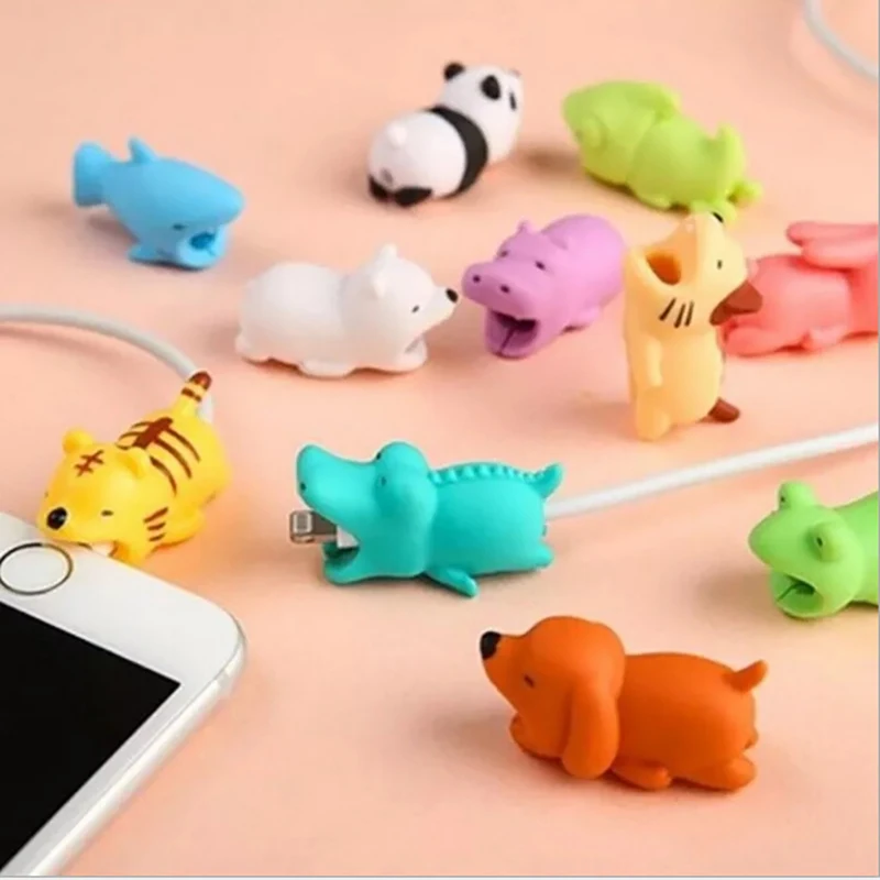 MEIYI кабель кусается милые животные Дата кабель протектор укуса моталки для iphone USB кабель протектор Органайзер Chompers для iphone X XS
