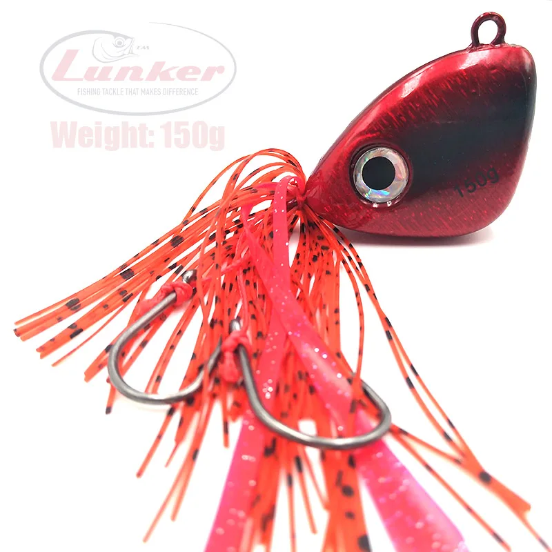Lunker madai tai kabura 150 г резиновая металлическая медленная головка джига красные