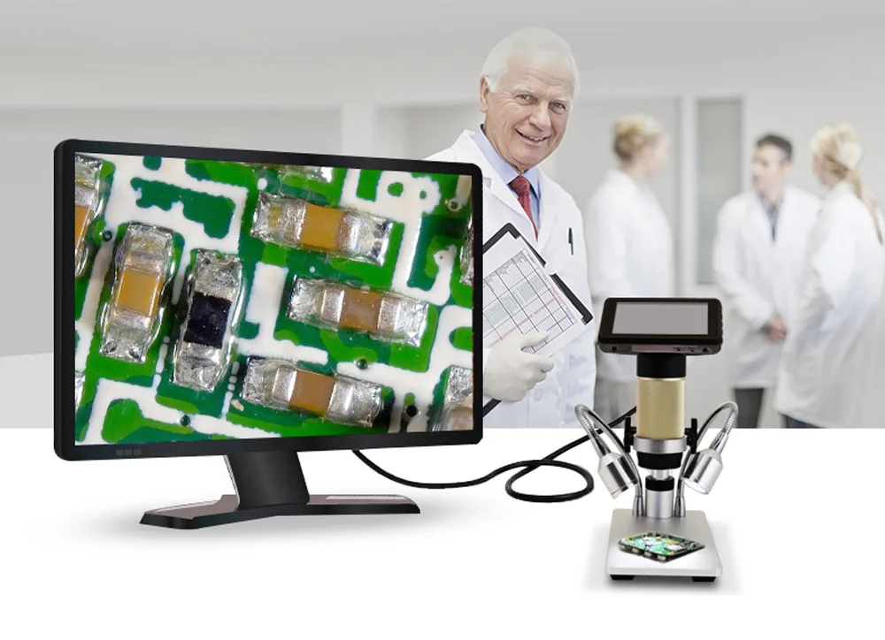 

Микроскоп Andonstar HDMI VGA, цифровой USB микроскоп с большим расстоянием до объекта для ремонта мобильный телефон, инструмент для пайки, умные часы ...