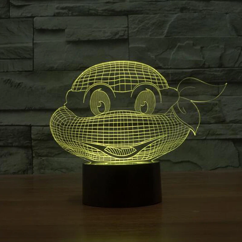 Новый подростковый мутант Черепашки Ниндзя красочный 3D светодиодный светильник