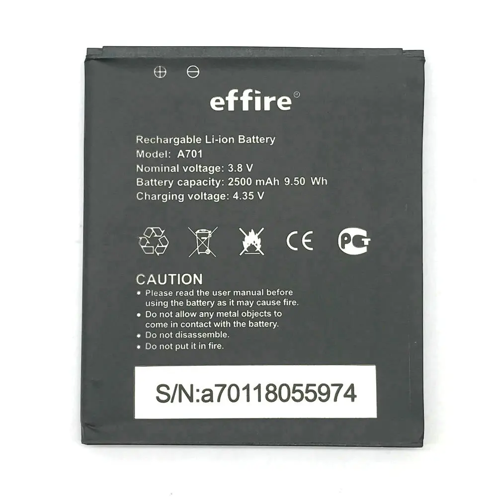 Высококачественный аккумулятор A701 2500 мАч для телефона effire A7 + код
