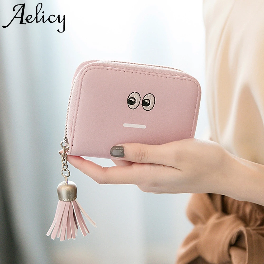 Aelicy женский простой короткий кошелек портмоне с отделением для карт высокое