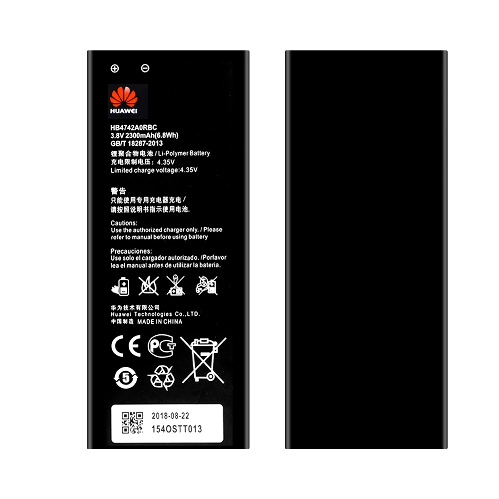 Оригинальный аккумулятор Hua Wei HB4742A0RBC для Huawei Honor 3C G630 G730 G740 H30 T00 T10 2300 мАч с