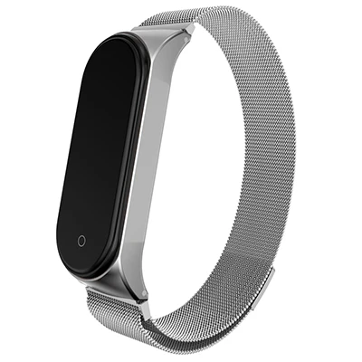 Magnetic Silver HANGRUI mi Band 3 4 ремешок на запястье металлический Безвинтовой ремешок из нержавеющей стали для Xiaomi mi Band 4 напульсники mi Band 4 3 ремешок на браслет - Цвет: Magnetic Silver