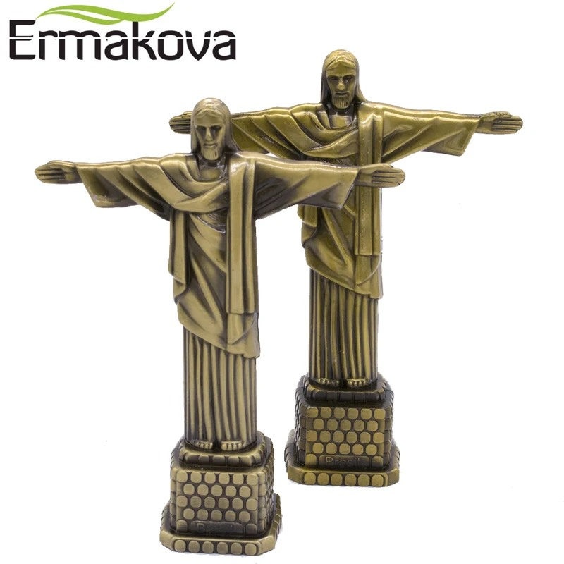 ERMAKOVA металлическая бразильская Статуэтка Crist Redentor Jesus Статуэтка Христос Искупитель Статуэтка Иисуса Христа католический подарок домашний декор