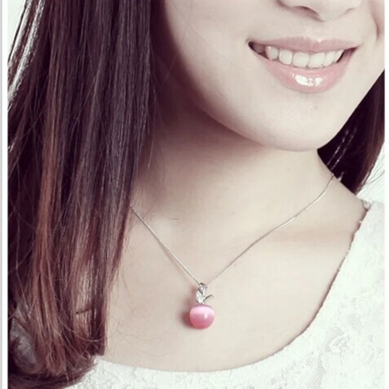 Модное маленькое ожерелье чокер с кристаллами в виде яблока для женщин и девушек