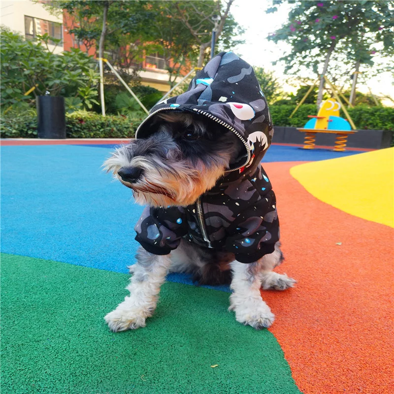 Новый Одежда с принтом в виде собак Осенне зимняя обувь Камуфляж молния Pet прилив
