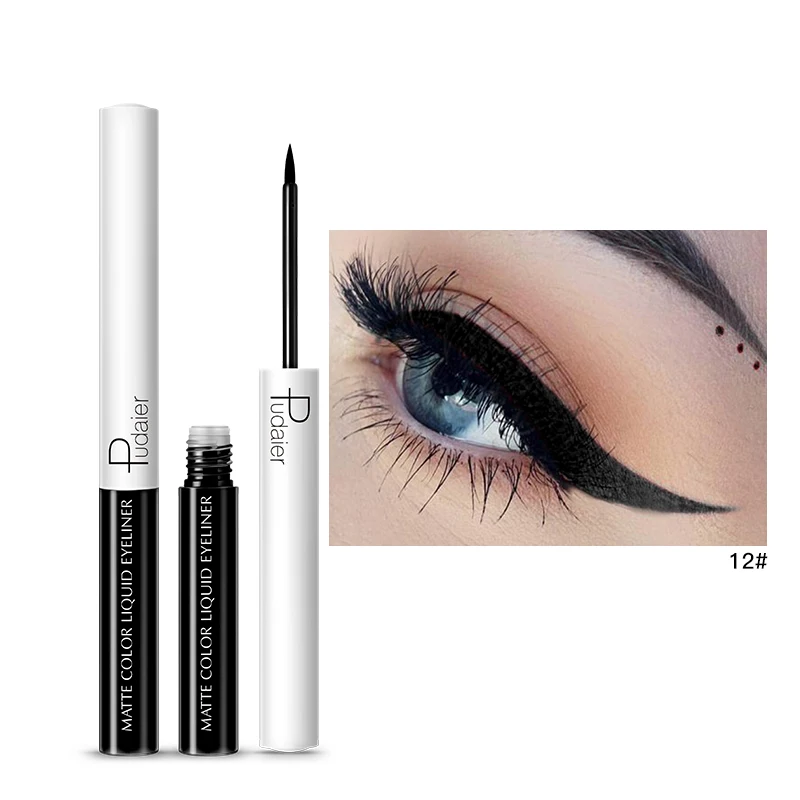 12 Pudaier, Матовая жидкая подводка для глаз, водостойкая, стойкая, профессиональная, сексуальная подводка для глаз, гладкие, макияж, инструменты, вечерние, красота, косметика - Цвет: 12