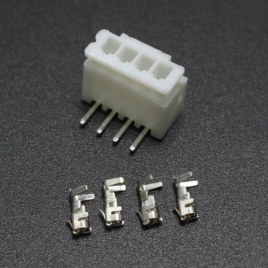 50 комплектов коннекторов для XH2.54 4P 2 54 мм 4Pin XH 90 Угловой разъем + клемма PCB