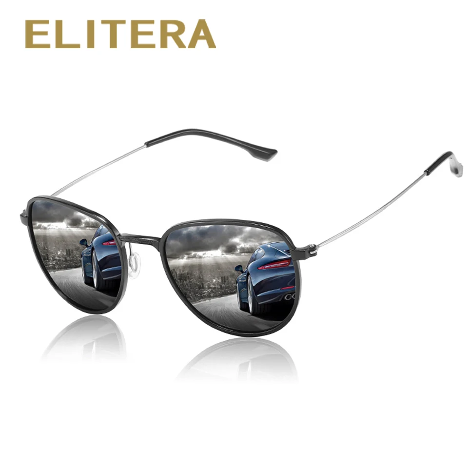 Мужские роскошные круглые солнцезащитные очки ELITERA брендовые дизайнерские в
