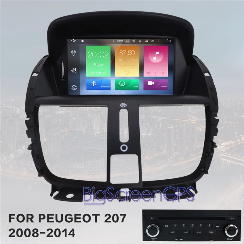 Автомобильный DVD плеер с GPS навигацией Android 9 0 4 + 64 ГБ для Peugeot 207 2008 2014 автостерео