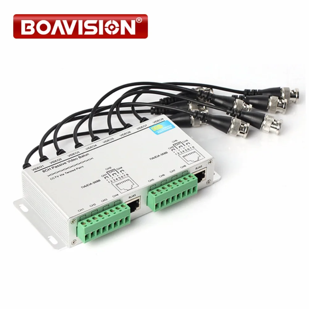 CCTV 8 канальный UTP Видео балун BNC для UTP RJ45 Камера пассивный 8CH Видео балун передатчик Поддержка 720 p/1080 p AHD Камера 250 м