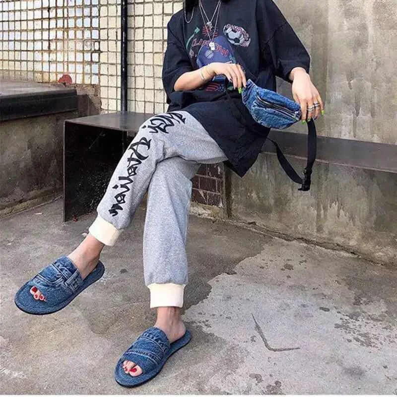 Брендовые Дизайнерские джинсовые женские тапочки Zapatos De Mujer сезон лето Новинка