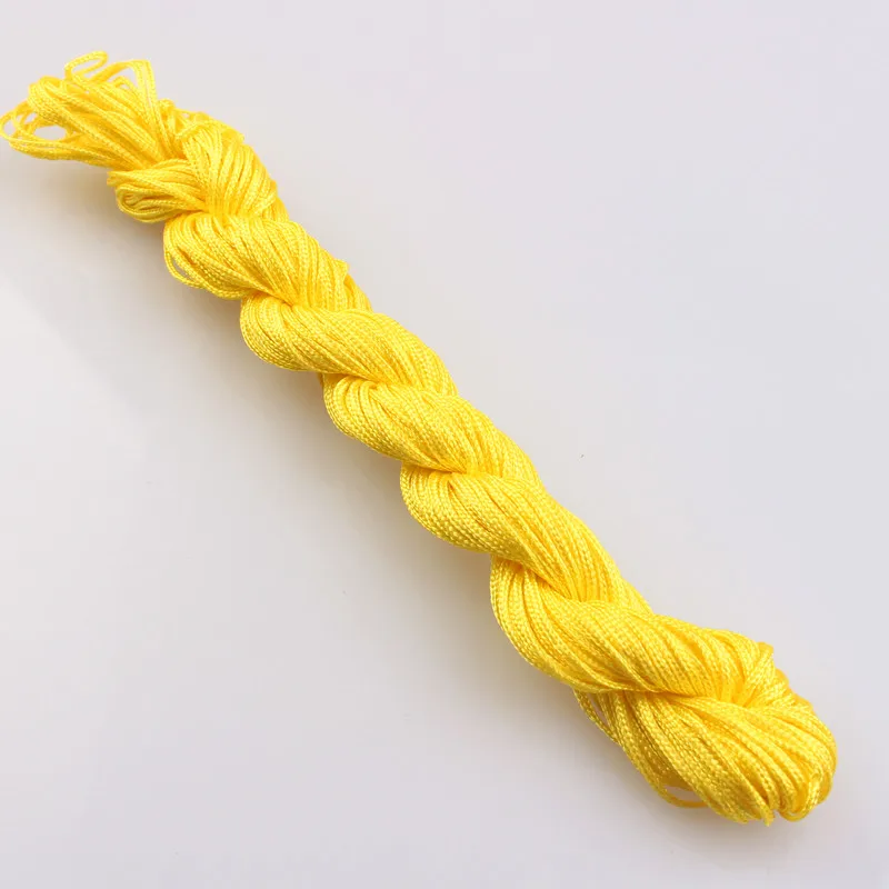Yellow 23 Цвета 1 мм китайские узлы нейлоновый шнур Шамбала Макраме шнур Бисероплетение для изготовления браслета - Цвет: Yellow