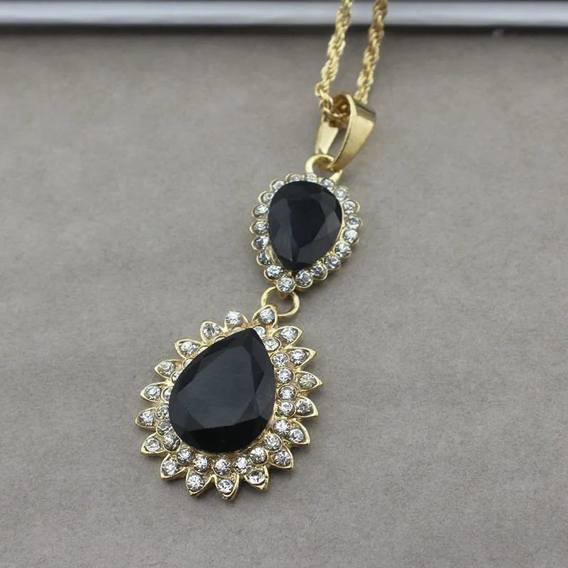 Weibang элегантный свадебный комплект ювелирных изделий золотого цвета с черным