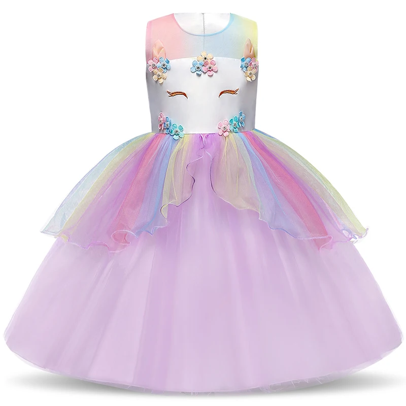 Summer Kids Dresses For Girls Unicorn Dress Princess Costume Party Tutu Children Girl Clothes 4 8 10T | Детская одежда и обувь