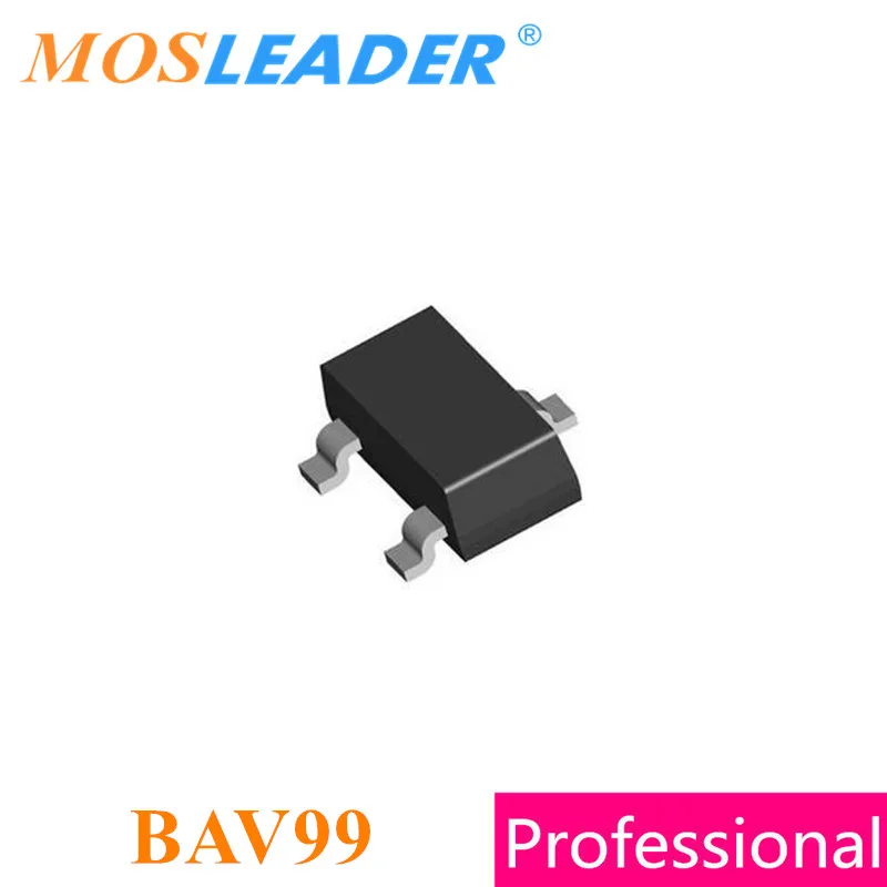 Переключающие диоды высокого качества Mosleader BAV99 A7 SOT23 3000 шт. BAV99LT1G 200mA 70 в сделано