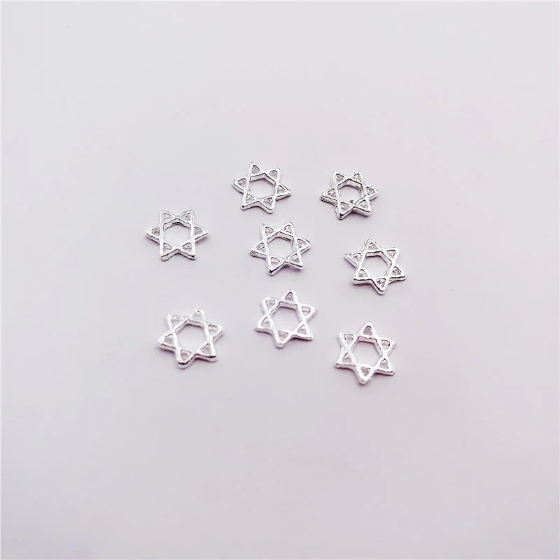 

50 PCS/bag Nail Art Decoration 3D Hollow Hexagonal Star Shine Manicure Nail Decoration Charm Alloy For Manicure Decor