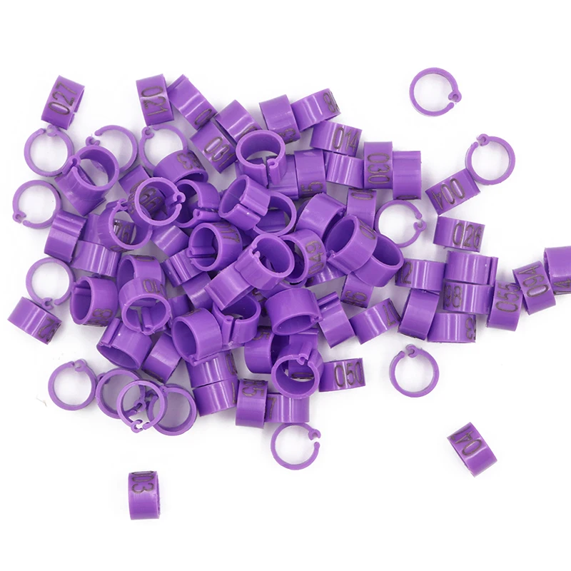 2 Set Of 1-100 Numbered 10mm Poultry Bird Pigeon Duck Chicken Clip Leg Color Foot Rings Pet Management Logo Identification Tool