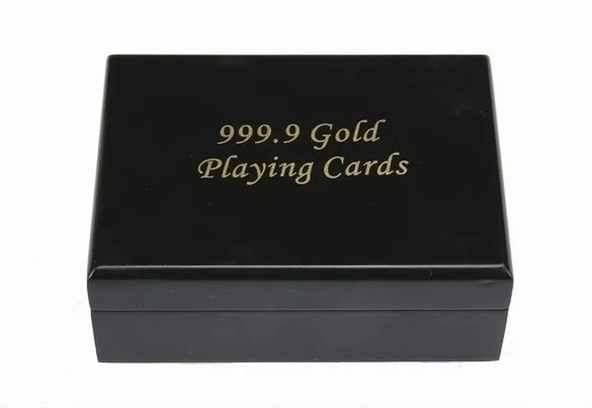 15% Новый 24K карат позолоченный евро покер игральная карта с деревянной коробкой и