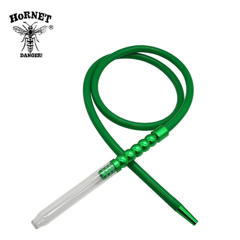 green stem and hose 1 шт. 1,9 м алюминиевый стеклянный шток кальяна силиконовый шланг для кальяна шланг ChiCha труба кальяна головка кальяна аксессуары для чаши - Цвет: green stem and hose
