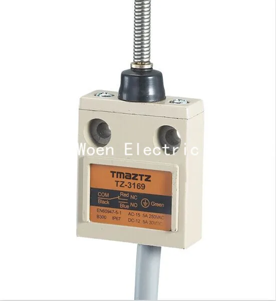 

Tmaztz TZ-3169 IP67 4Wire Roller Lever Plunger Limit Switch SPDT NO+NC Copper wire 3M