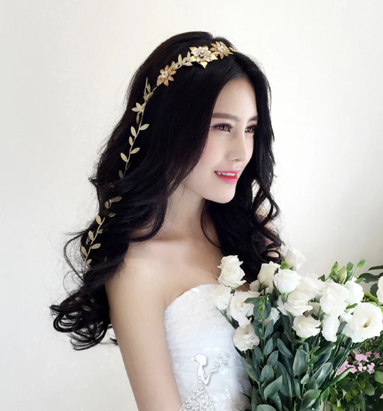 Женская мода Оголовье Волосы Группа Handmade Хрустальный Цветок Ювелирные Украшения