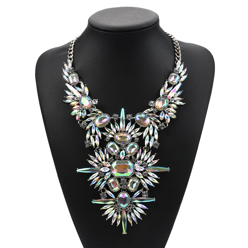 Exaggeration Statement Big Necklaces Pendants Women Fashion Crystal Large Collar Necklace Jewelry Female Indian Choker | Украшения и