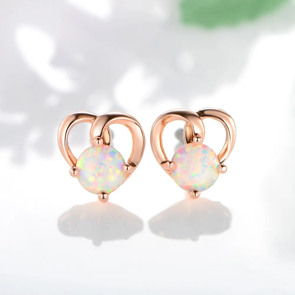Angel girl fashion sweet heart October birthstone opal earrings women's Christmas and birthday gifts free shipping E18122020 | Украшения