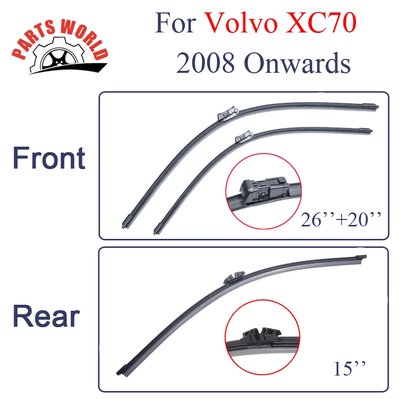 Щетки стеклоочистителя передние и задние резиновые для Volvo XC70 2008 новее
