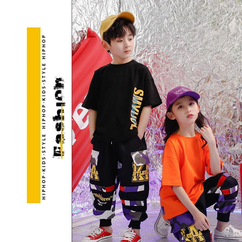 Свободная футболка для мальчиков Современная Одежда танцев детская одежда в