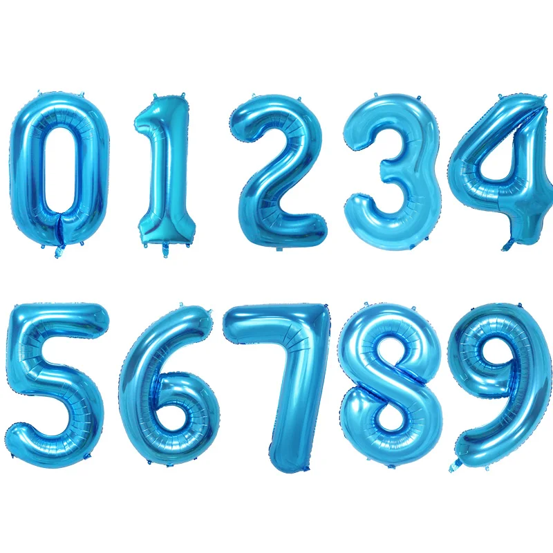 blue 10 цветов 32 дюйма 32 дюйма цифры шар День Рождения украшения Детские сувениры Рождественская вечеринка День рождения воздушные шары из фольги в виде цифр воздушный шар - Цвет: blue