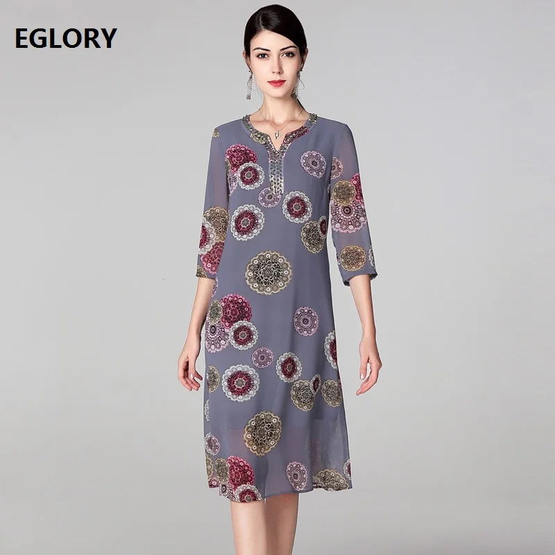 

Женское платье с V-образным вырезом, серое или черное платье с винтажным принтом и бисером, размеры до 4XL, весна-лето 2019