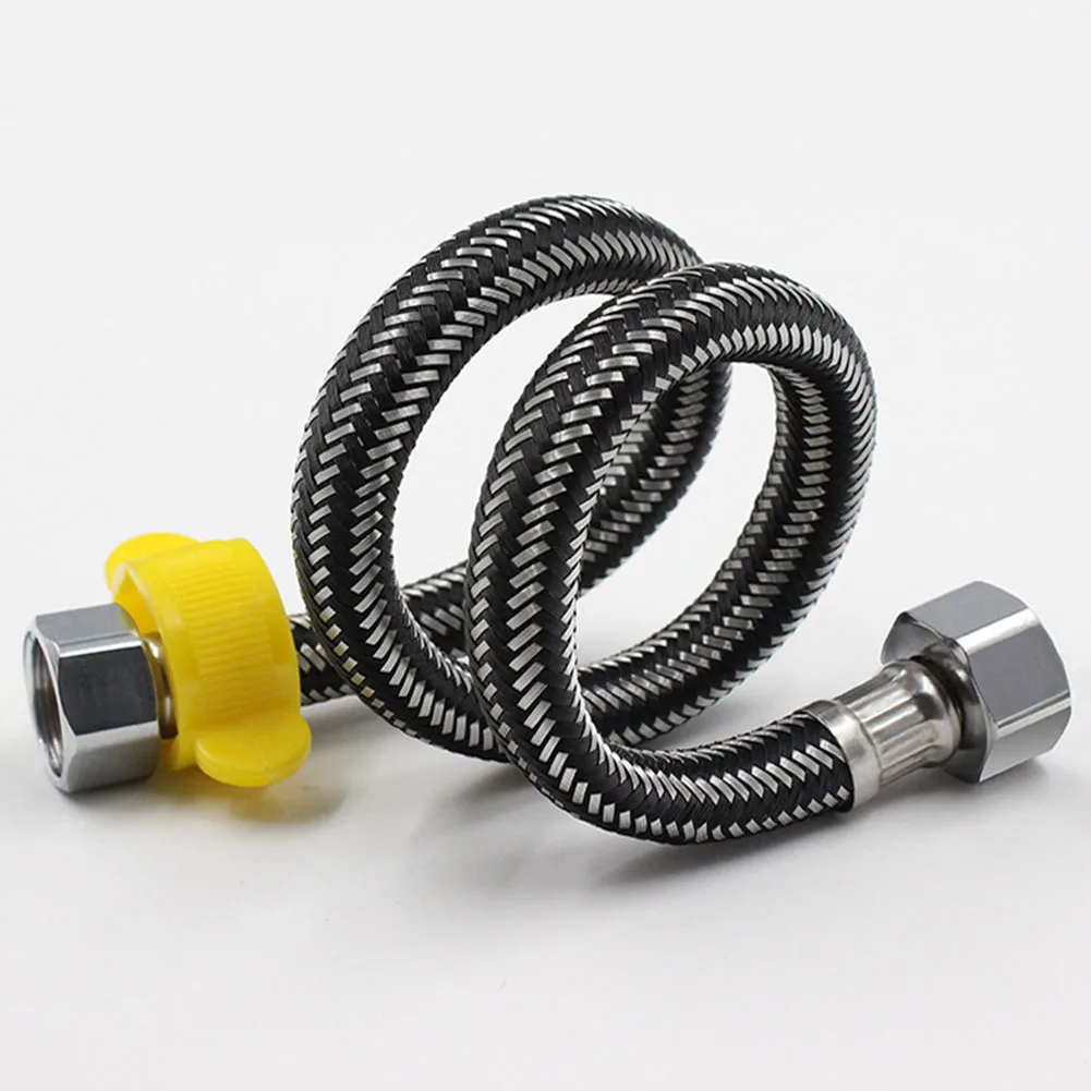 1/2&quot Toilet Shower Basin Water Heater Hose Sink Plumbing Bathroom Stainless Steel Double-Headed Pipes Corrugated |
