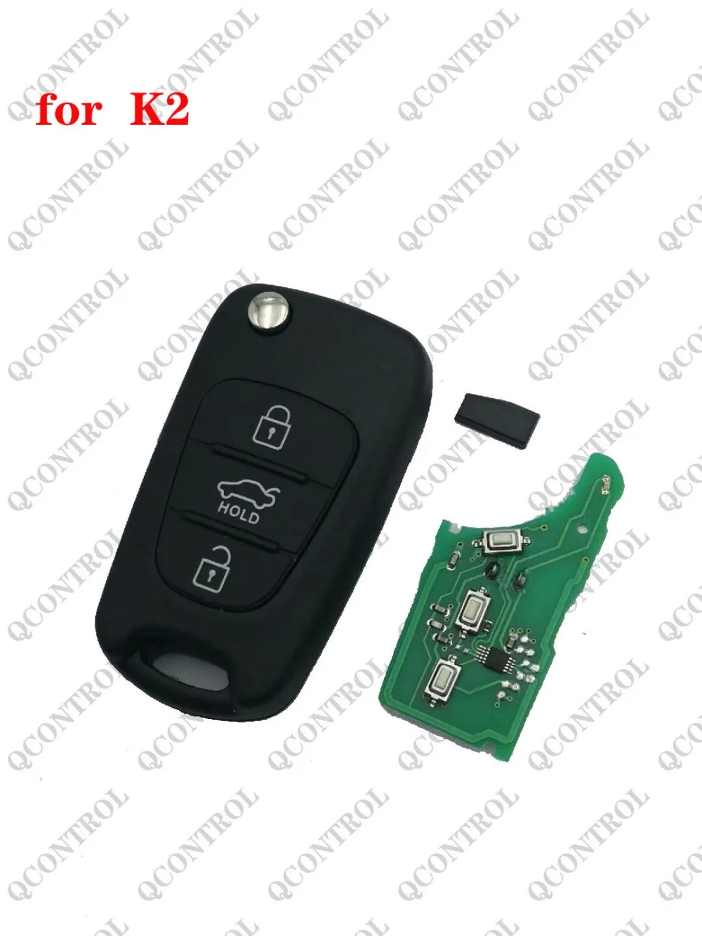 QCONTROL дистанционный ключ автомобиля 433MHZ с ID46 чипом Uncut Blade для KIA K2
