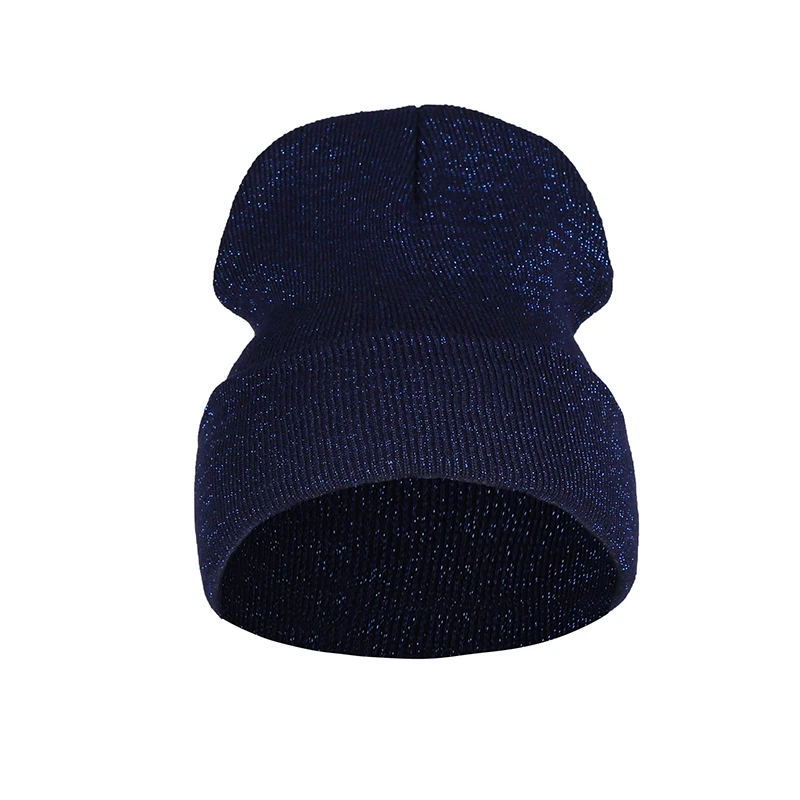 Осенне зимние облегающие шапки с золотой нитью стильные наушники шапочки и