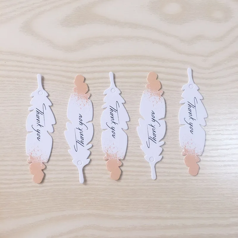 60 шт перо форма этикетки для подарочной упаковки ювелирные изделия ручной работы