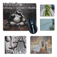 maiyaca my favorite be happy little buddha small popular custom gaming mousepads for buddhist black soft rubber mousepad
