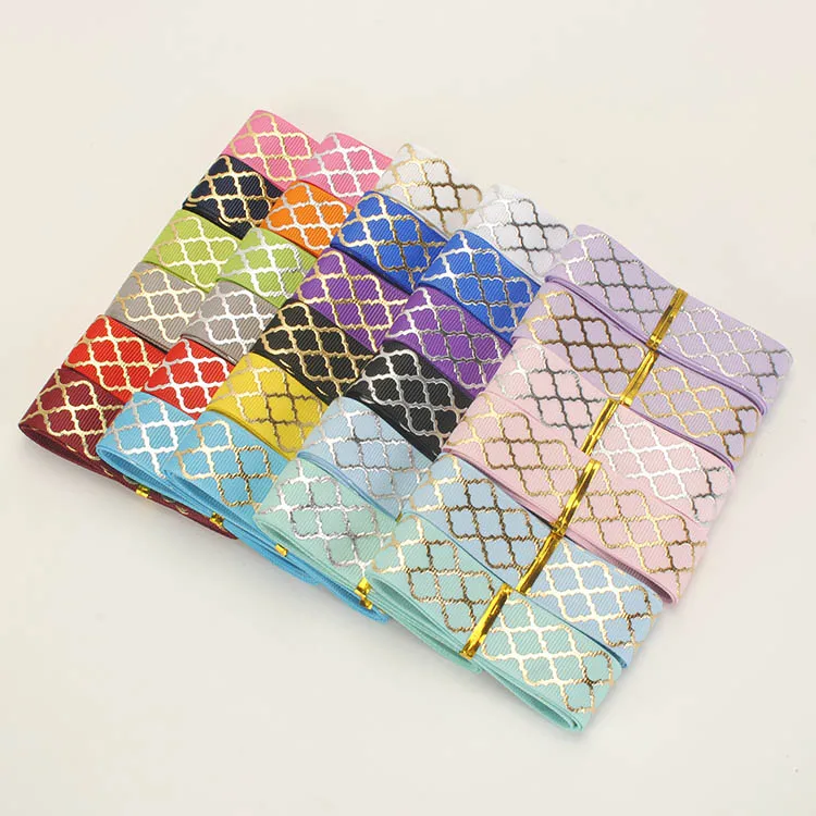 Random 10yards set mixed 10 styles 22mm foil ribbon pattern grosgrain each 1yard Ribbon | Дом и сад