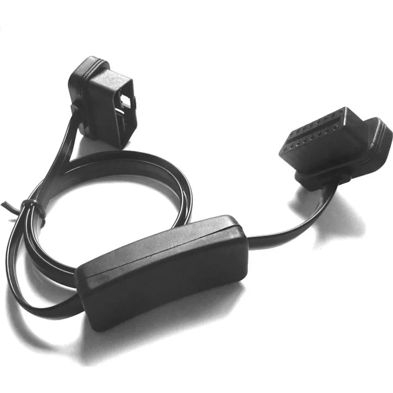 OBD2 16 Pin Тонкий 60 см OBD2 OBD OBDII автомобильный удлинитель с разъемом адаптера типа переключателя