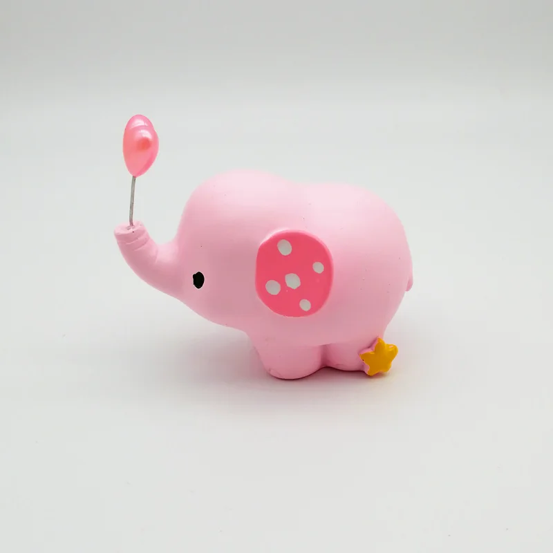 Pink Милый смоляный слон Топпер для торта с днем рождения украшение для свадебного торта топпер для торта домашний декор детский подарок топперы для кексов - Цвет: Pink